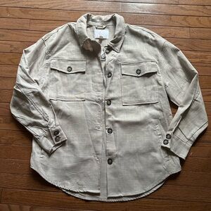 Womens Beige Casual Shacket